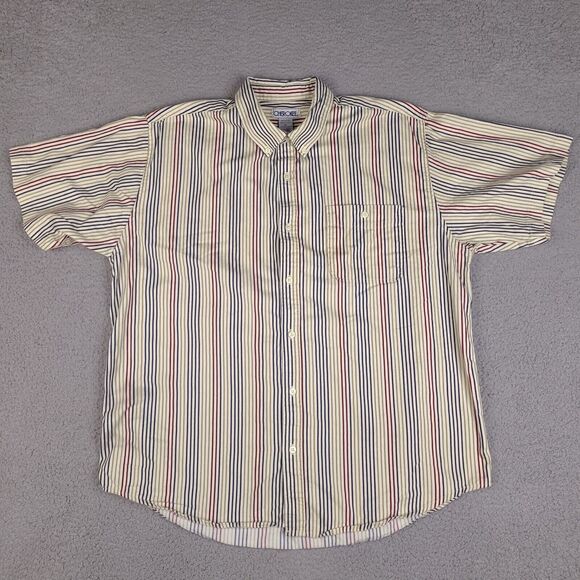 Cherokee Shirt Mens‎ XL Beige Striped Button Down Long Sleeve Western Striped - Picture 1 of 12